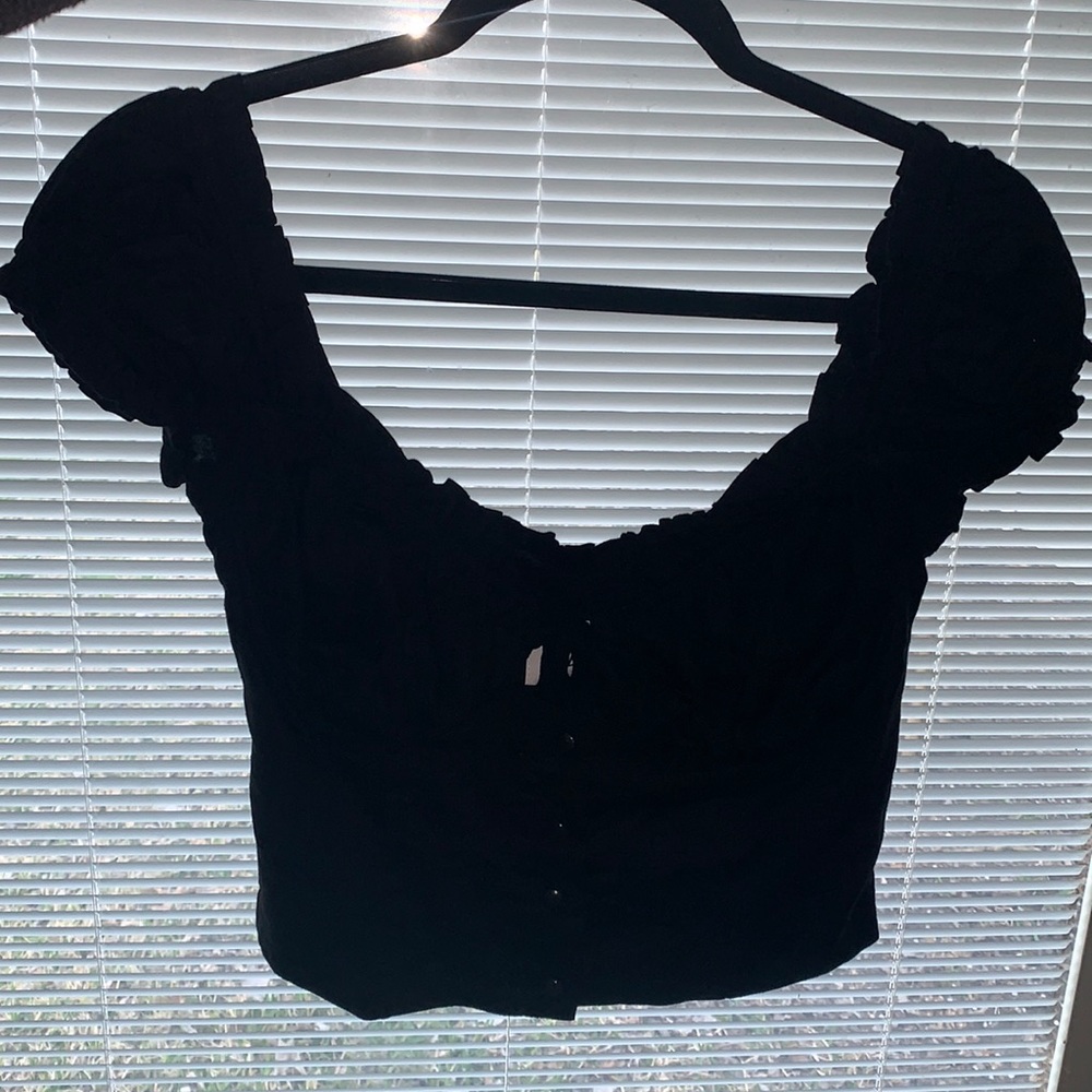 princess polly black elouise crop top